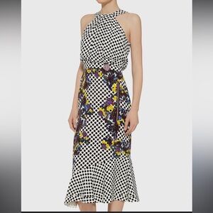 SALONI
Ruby Polka-Dot Embellished Silk Midi Dress